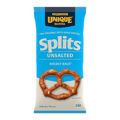 Unique Snacks Divisiones sin sal, deliciosas, veganas, horneadas con estilo casero, certificado OU Kosher y sin OMG, bolsa de 11 onzas (paquete de 3)