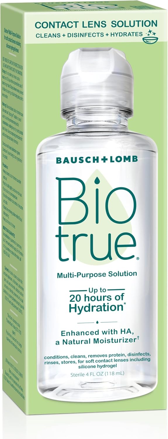 BioTrue Contact Lens Solution for Soft Contact Lenses, Multi-Purpose, 4oz