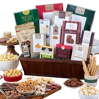 Snack & Chocolate Gift Basket Deluxe - Gourmet Food Gift by