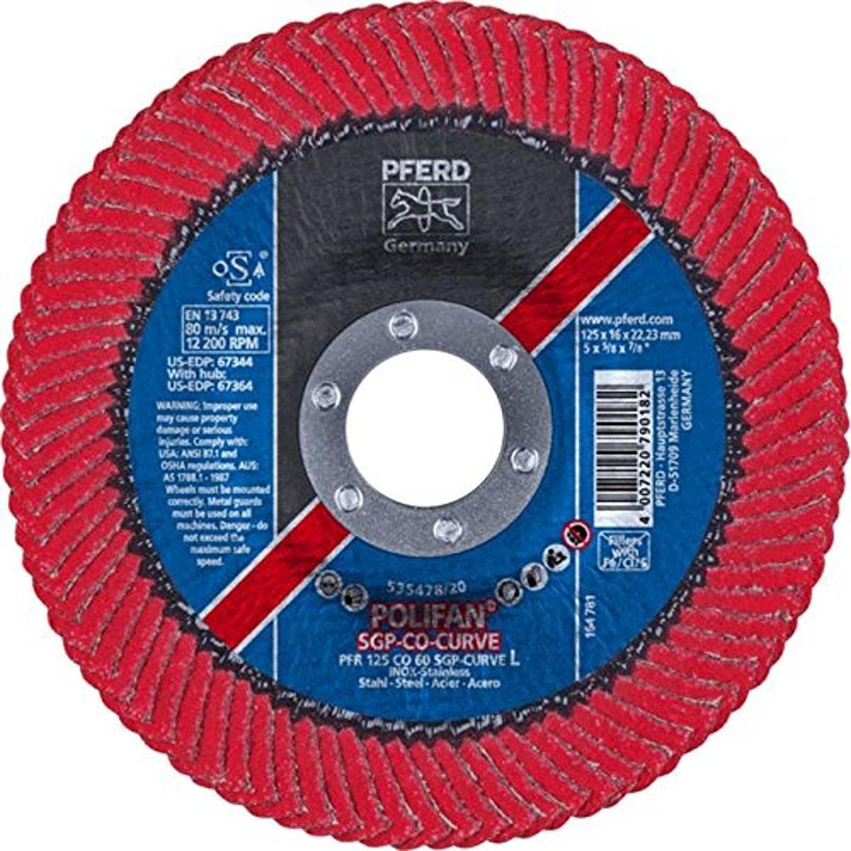 Pferd 67689066 SGP Co-Curve K60 Flap Disc, Multi-Colour, Large, 125 mm