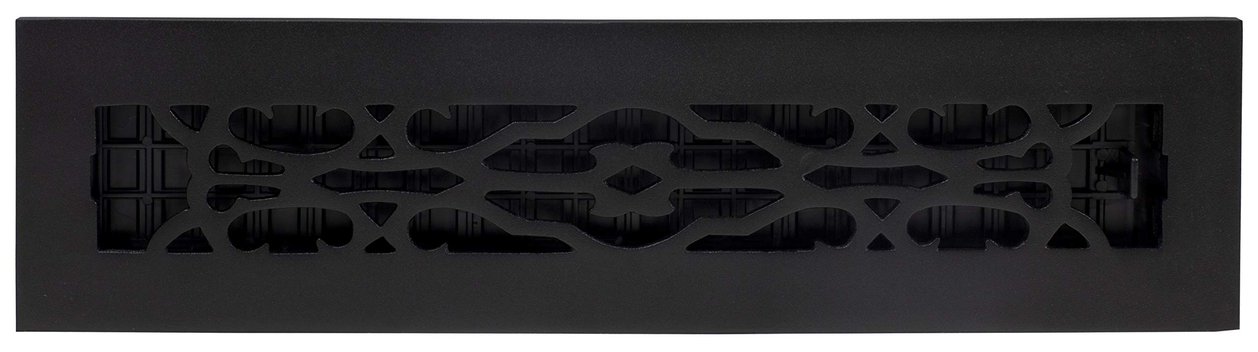 Decor Grates AC410-BLK Viktorianisches Bodenregister – Gusseisen, Schwarz, 4x10 Zoll, Für Unterputz Oder Aufsatzmontage