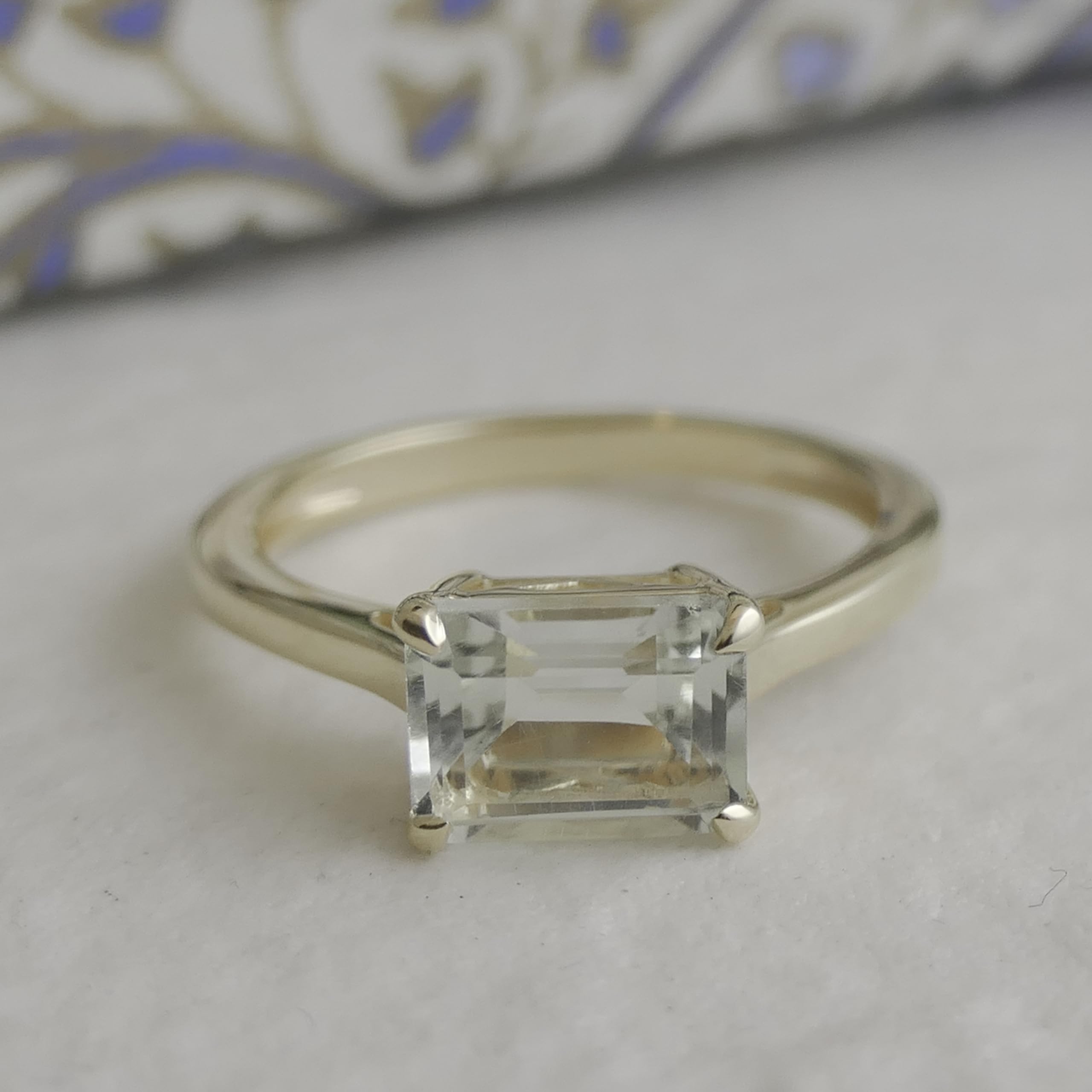 Grüner Amethyst vergoldet Sterling Silber Ring