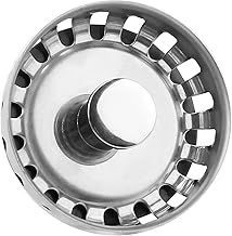 Kitchen Sink Basket Strainer Plug, 52mm Mini Stainless Steel Kitchen Sink Plug Replacement for Pop up Sink Drainer Plug Food or Hair Catcher (Hole Diameter 52mm)