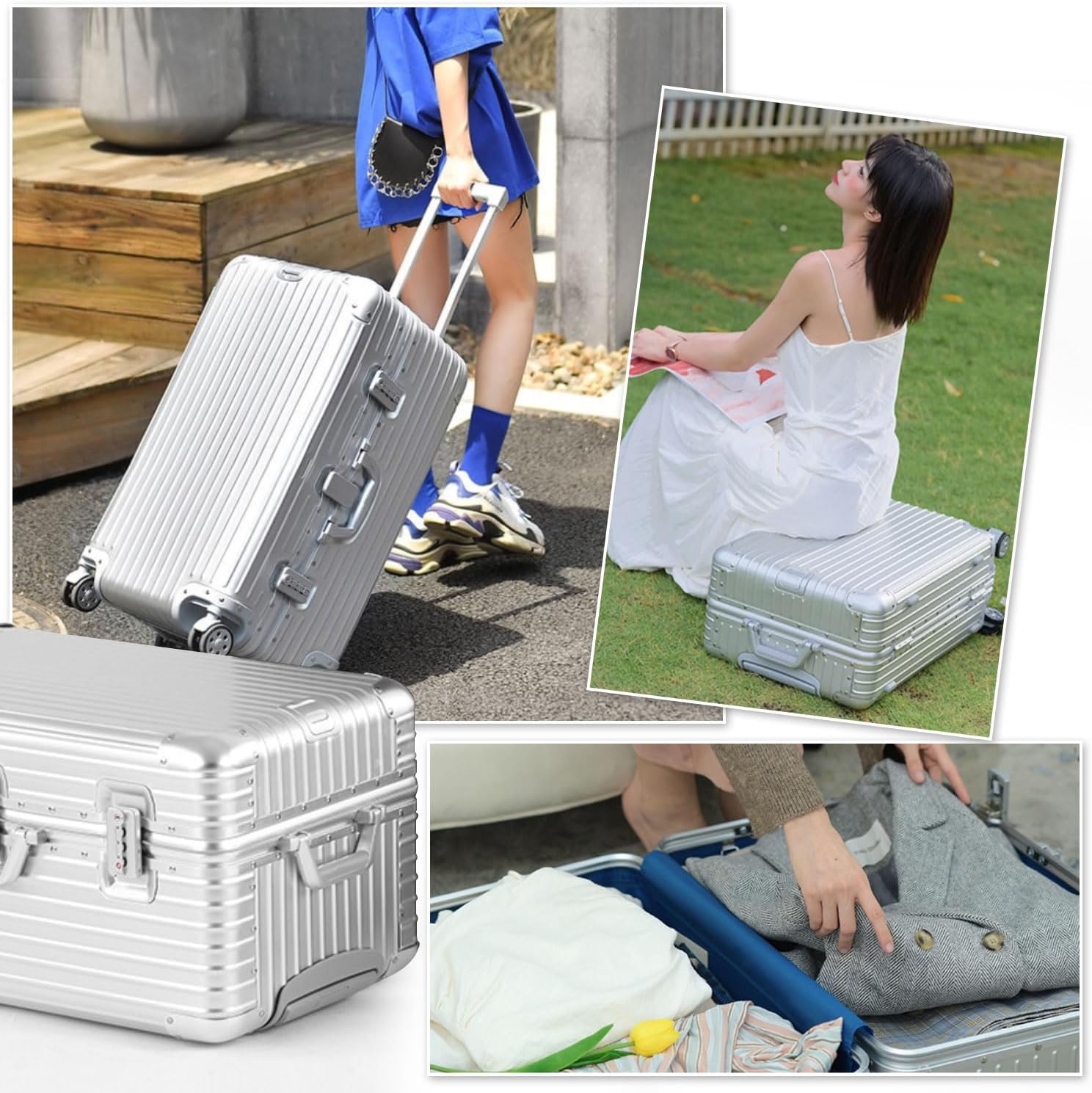 [bimiti] スーツケース キャリーバッグ キャリーケース オールアルミ合金 32インチ 大型 静音 ダブルキャスター 耐衝撃