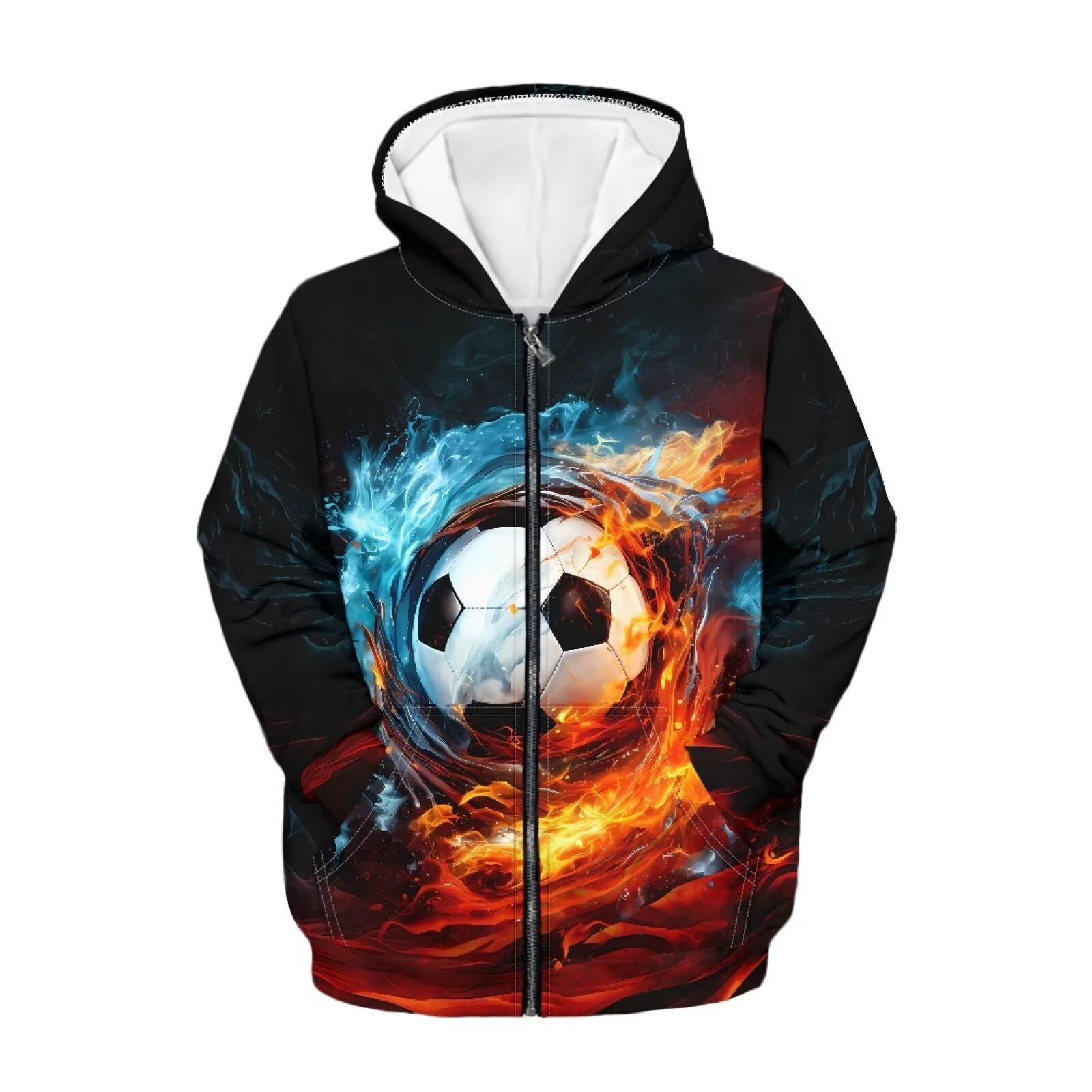 Zipper Hoodie for Kids Full Zip Up Sweatshirt Active Coat Hooded Pullover with Pockets Size 6-16 Boys Girls
