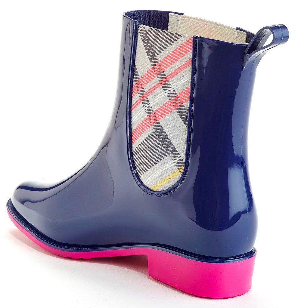 HENRY FERRERA Women's Clarity 7 Inches (Over The Ankle) Rubber Rainboot & Gardenboot with Comfortable Insole, Navy, 6 B(M) US