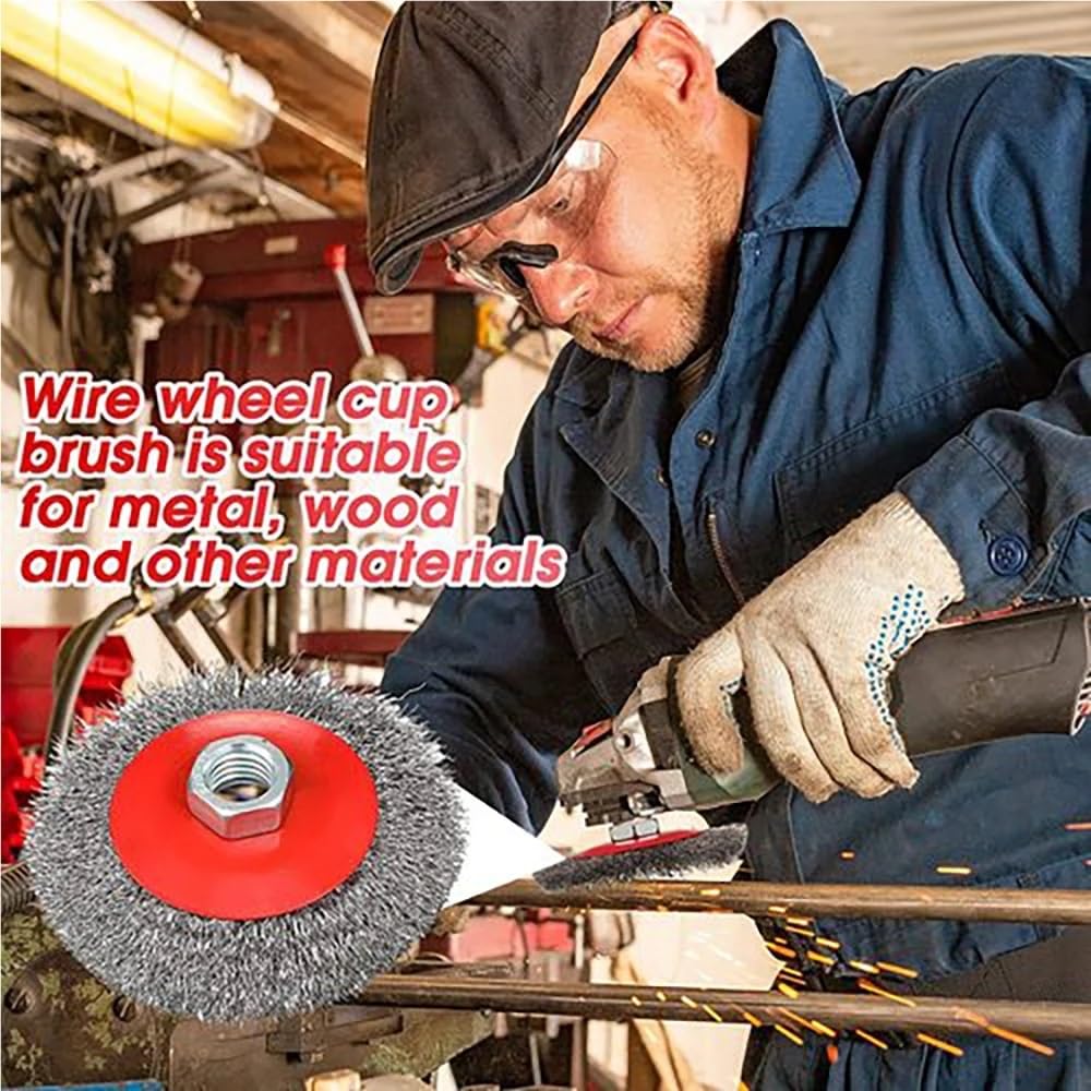 4 Inch 100mm Stainless Steel Wire Wheel Brush for Bench Grinder - Abrasive Polishing Cleaning Paints Tools & Parts(5-8-11in)