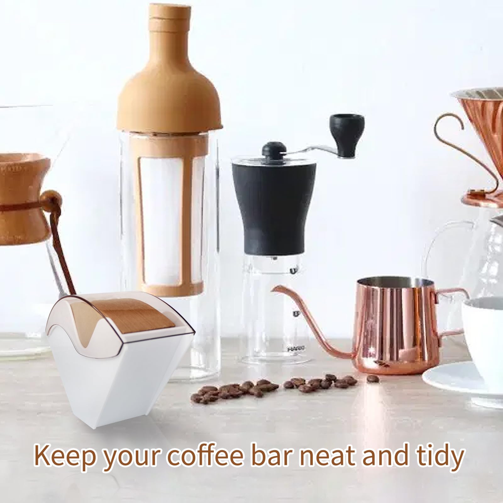 Porta filtro caffè per organizer e accessori per stazioni caffè (bianco)