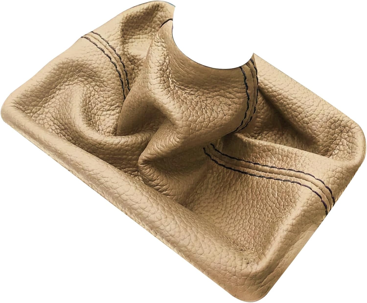 RedlineGoods shift boot compatible with Saturn ION 2003-07. Tailor made - not universal. Genuine top-grade Italian Black leather with Blue thread