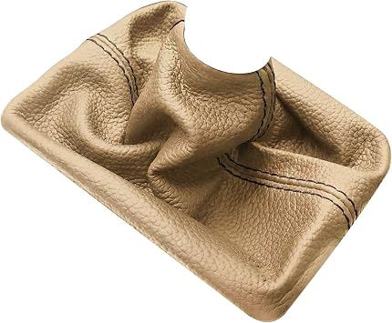 RedlineGoods gear gaiter gaitor compatible with Saab 9-3 2003-12. Tailor made - not universal! Genuine top-grade Italian Latte leather with Black thread
