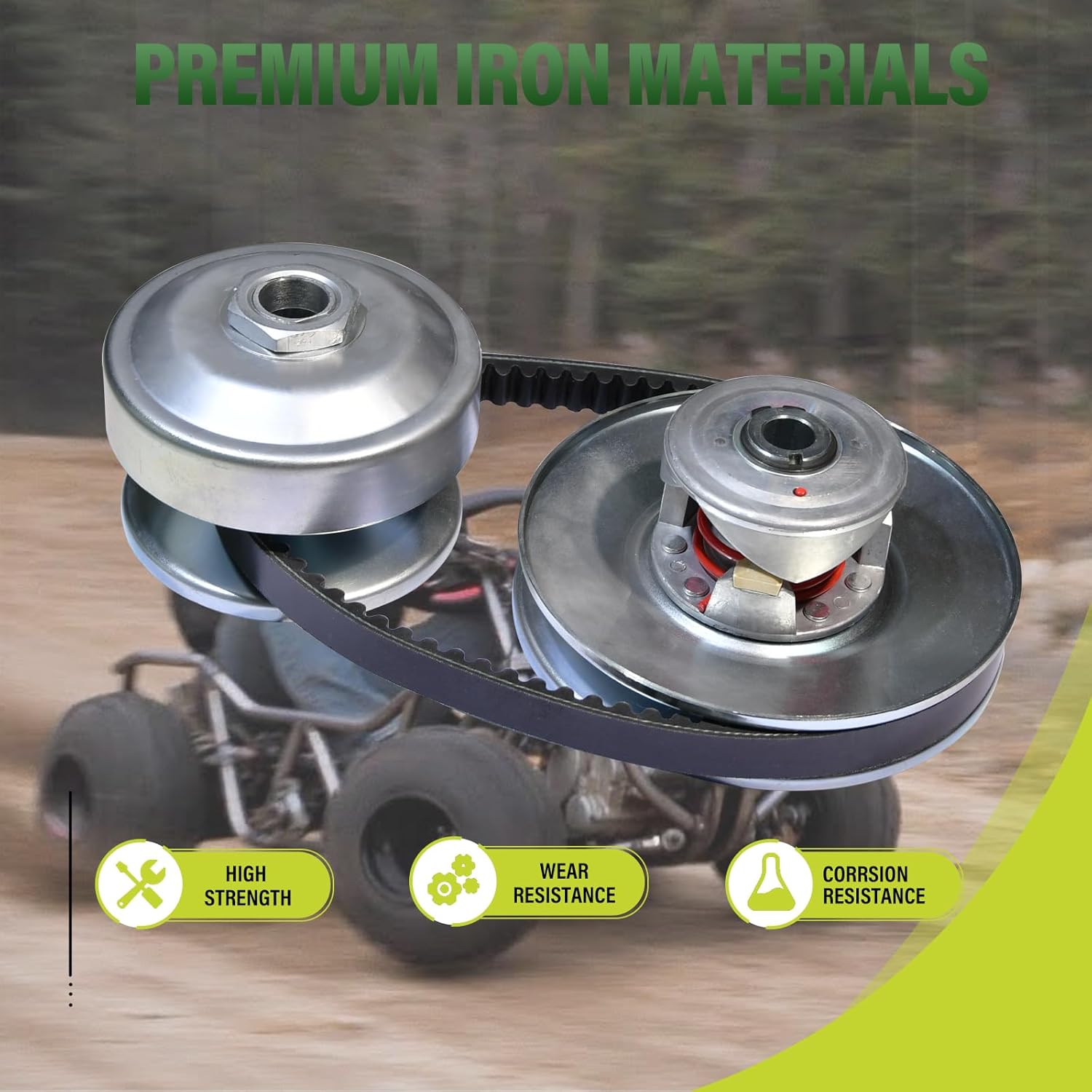 JNDO Go Kart 40 Series Torque Converter Kit with 1" Driver Clutch+3/4" Driven Clutch+203785 Drive Belt for Comet 209133A 209139A 209151A Manco 2432 8hp-16hp engines with 1/4" keyway