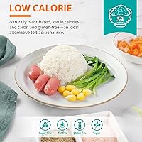 Vista 6 de Soeos Arroz Konjac orgánico, 8.8 oz (250 g) cada uno), alternativa de arroz a base de plantas, de cocción rápida, básico de despensa para salteados