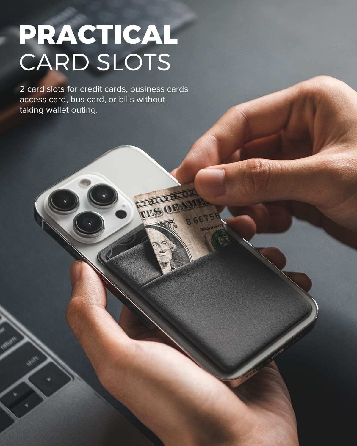 Amazon.com: VULKIT Phone Card Holder Slim Elastic Adhesive Phone Wallet  Credit Card Sleeves Sticker for Back of Smartphone(Grey) : Cell Phones &  Accessories