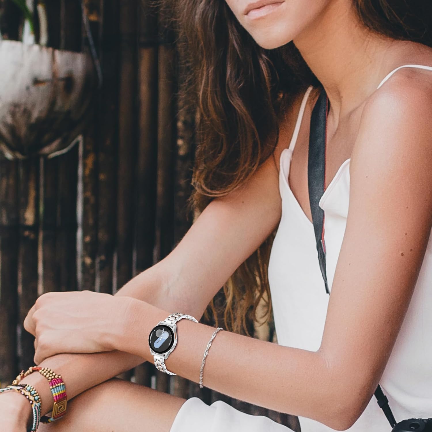 Thin Band Compatible with Samsung Galaxy Watch 7/FE/6/5/4 40mm 44mm, 5 Pro 45mm, Watch 6/4 Classic 43mm 47mm 42mm 46mm, 20mm Stainless Steel Metal Replacement Wristband Strap for Women Men - Image 6