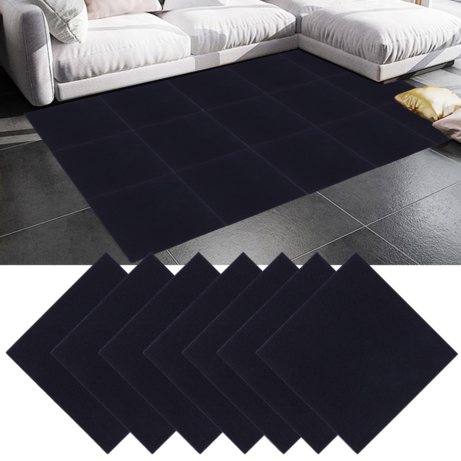 30 azulejos de moqueta de 30 x 30 cm, autoadhesivos, para oficina, salón, balcón (azul oscuro)