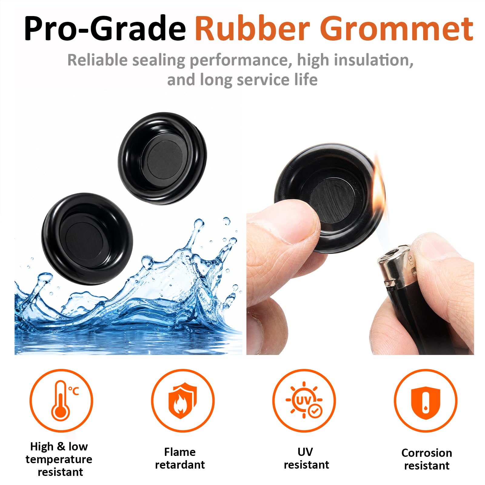 Rubber Grommets Kit - 7 Sizes for Wiring & Electrical Projects -4