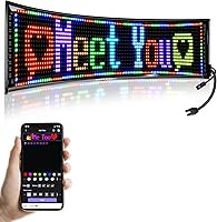 Vista 8 de GOTUS Letrero LED para automóvil, letrero LED de desplazamiento, flexible, aplicación Bluetooth, animaciones de diseño de bricolaje, texto, graffiti