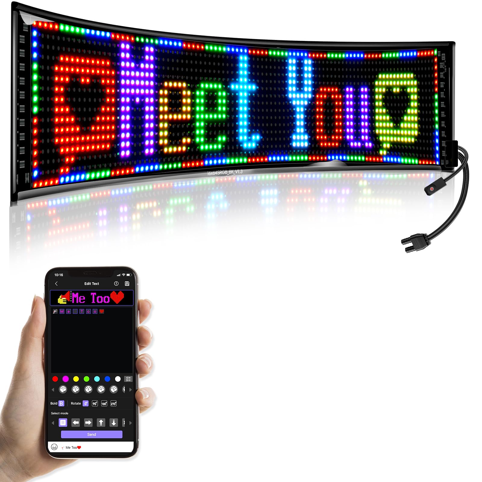 Photo 1 of GOTUS Programmable LED Signs | Business Scrolling LED Sign for Indoor | Flexible LED Advertising Sign | Bluetooth APP | Custom Editor Animations/Text/Graffiti (36"x 8")