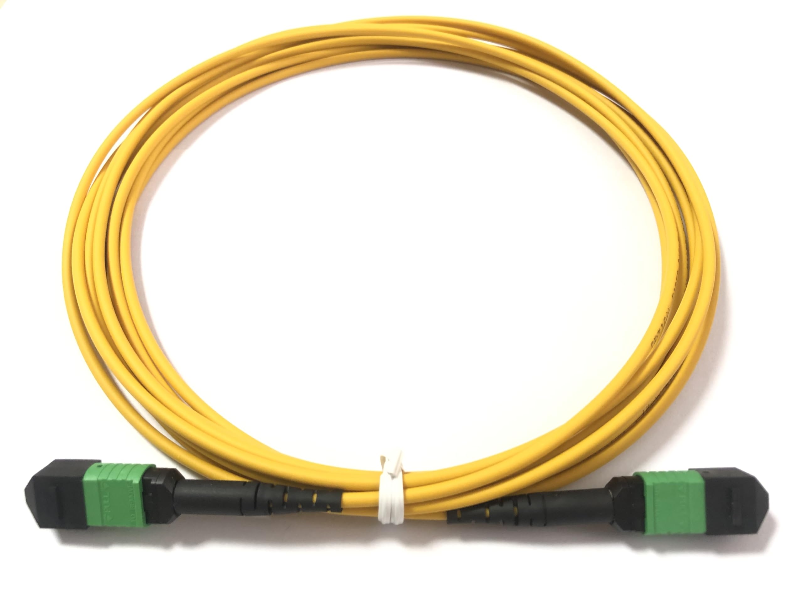 Elfcam® - 5m Câble Fibre Optique 12 Fibres MPO/APC Femelle vers MPO/APC Femelle, Polarité de Type B, Monomode OS2 pour 40G QSFP+, 100G QSFP28, 5 Mètres