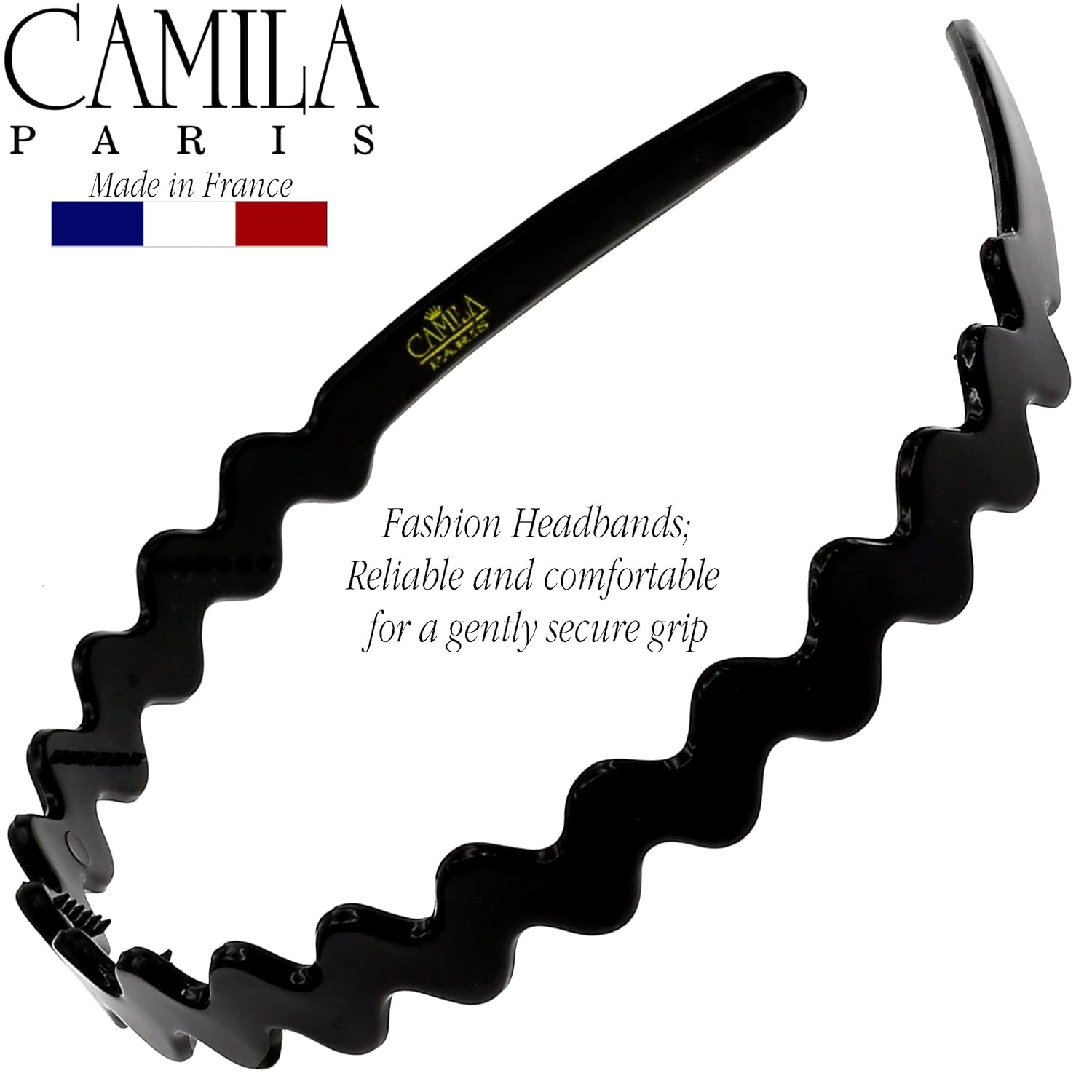 Camila Paris CP3295 French Headband for Women, Black, Strong Hold Grip Women's Hair Band, Ligth and Very Flexible, No Slip and Durable Styling Girls Hair Accessories, Made in France - Image 7