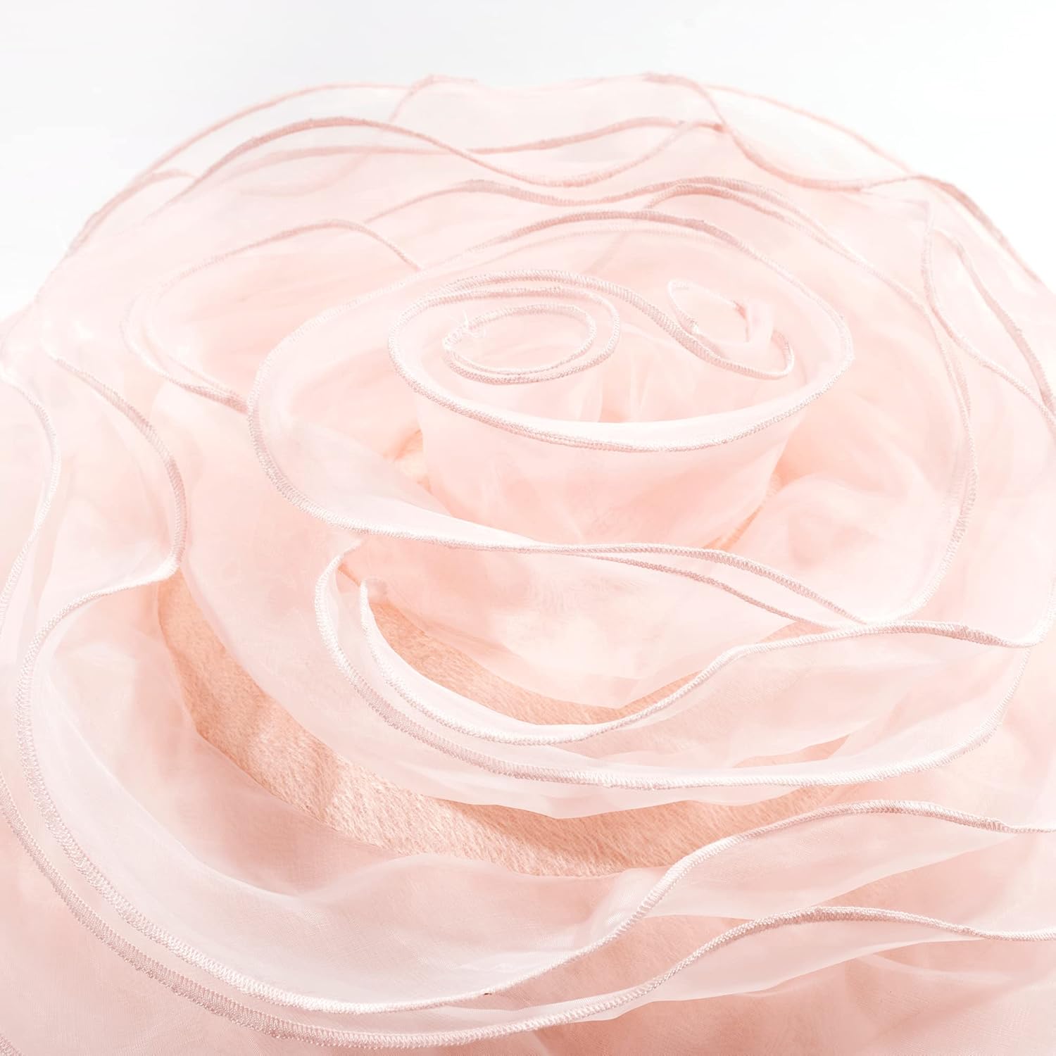 Lush Decor Ruffle Layer Flower Decorative Throw Pillow, 17" Round, Blush - Ruffle Round Pillow - Throw Pillows For Bed, Couch, Or Chair