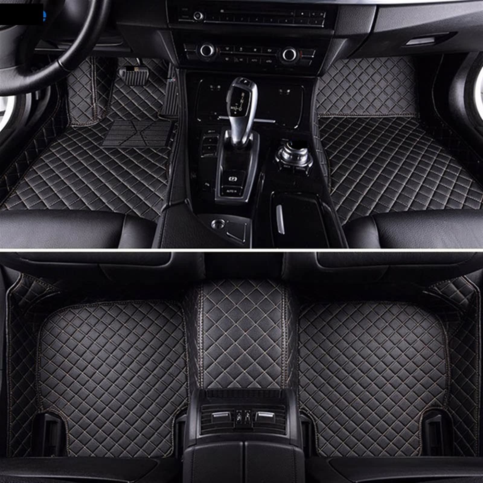Tapis de sol Mini Countryman R60 en cuir haut de gamme pour intérieur sobre noir