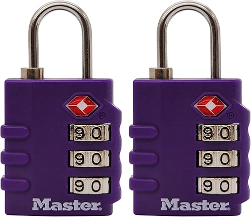 Miniatura 5 de Master Lock 4684T Establece tu propia combinación de candado de equipaje aprobado por la TSA, 1-38 pulgadas de ancho, los colores pueden variar