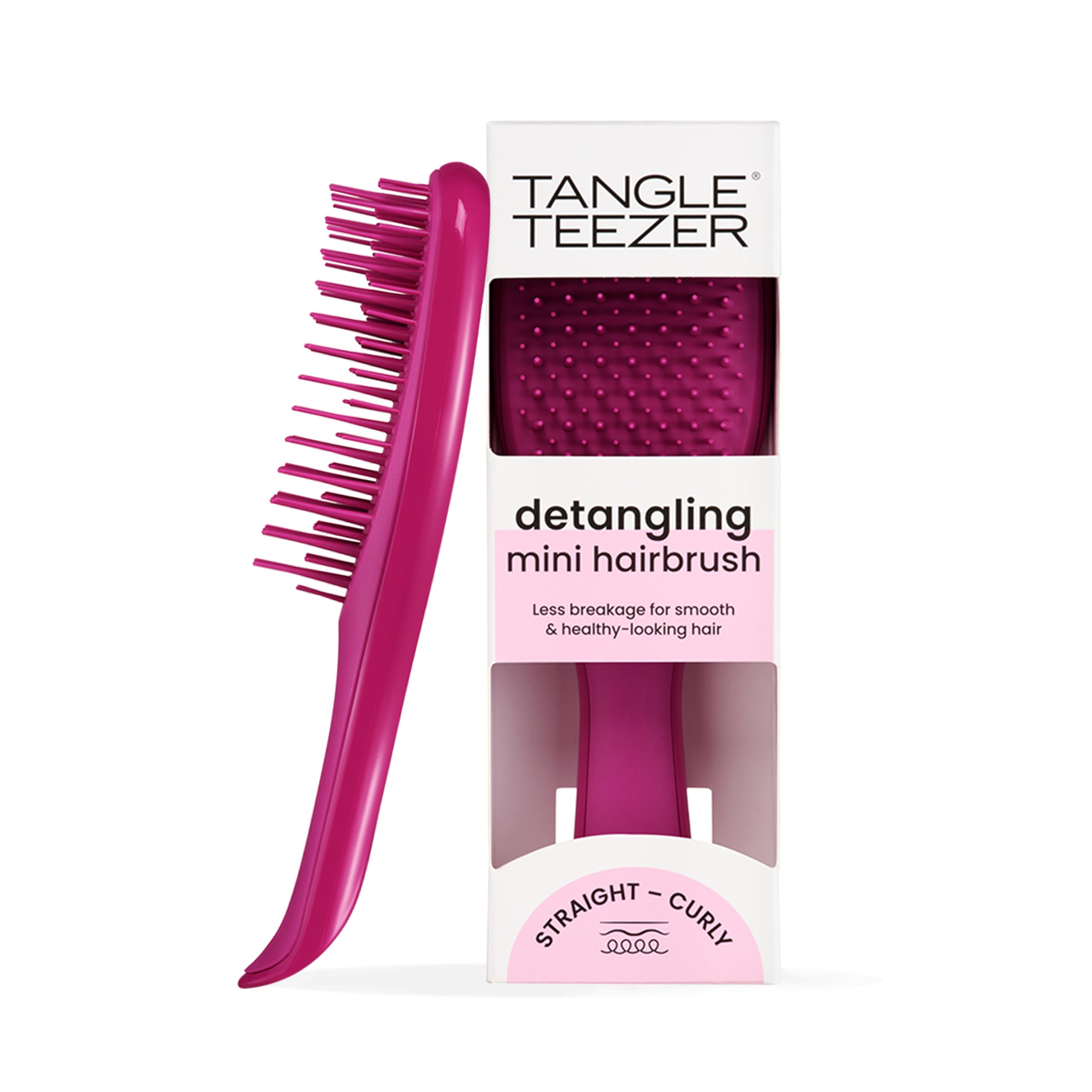 Tangle Teezer Mini Ultimate Detangler - do włosów mokrych i suchych - szczotka do rozczesywania do wszystkich rodzajów włosów - idealna szczotka dla dzieci i w podróży - Elektryzujący malinowy
