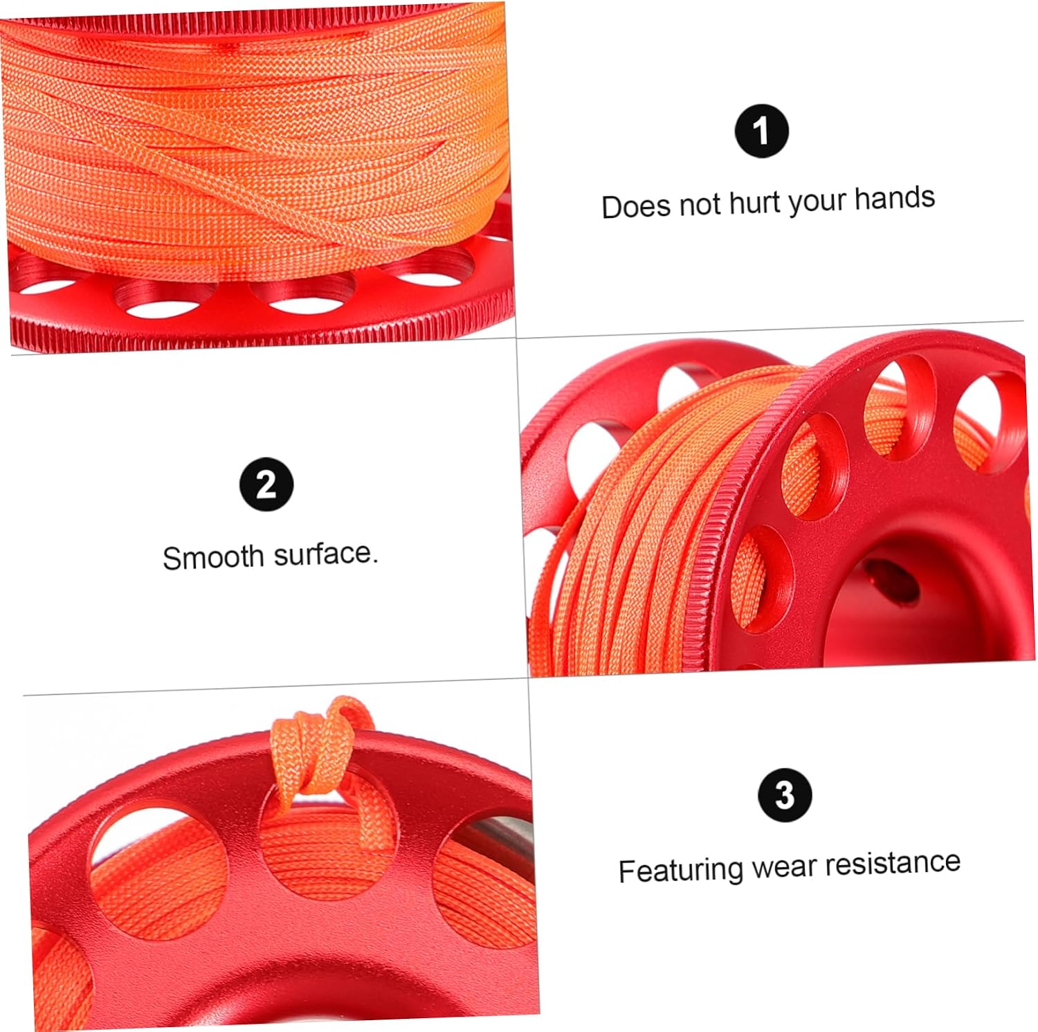 Toddmomy Scuba Dive Reel Snap Clip Winder Lanyard Diving Spool Reel Diving Tools Outdoor Equipment