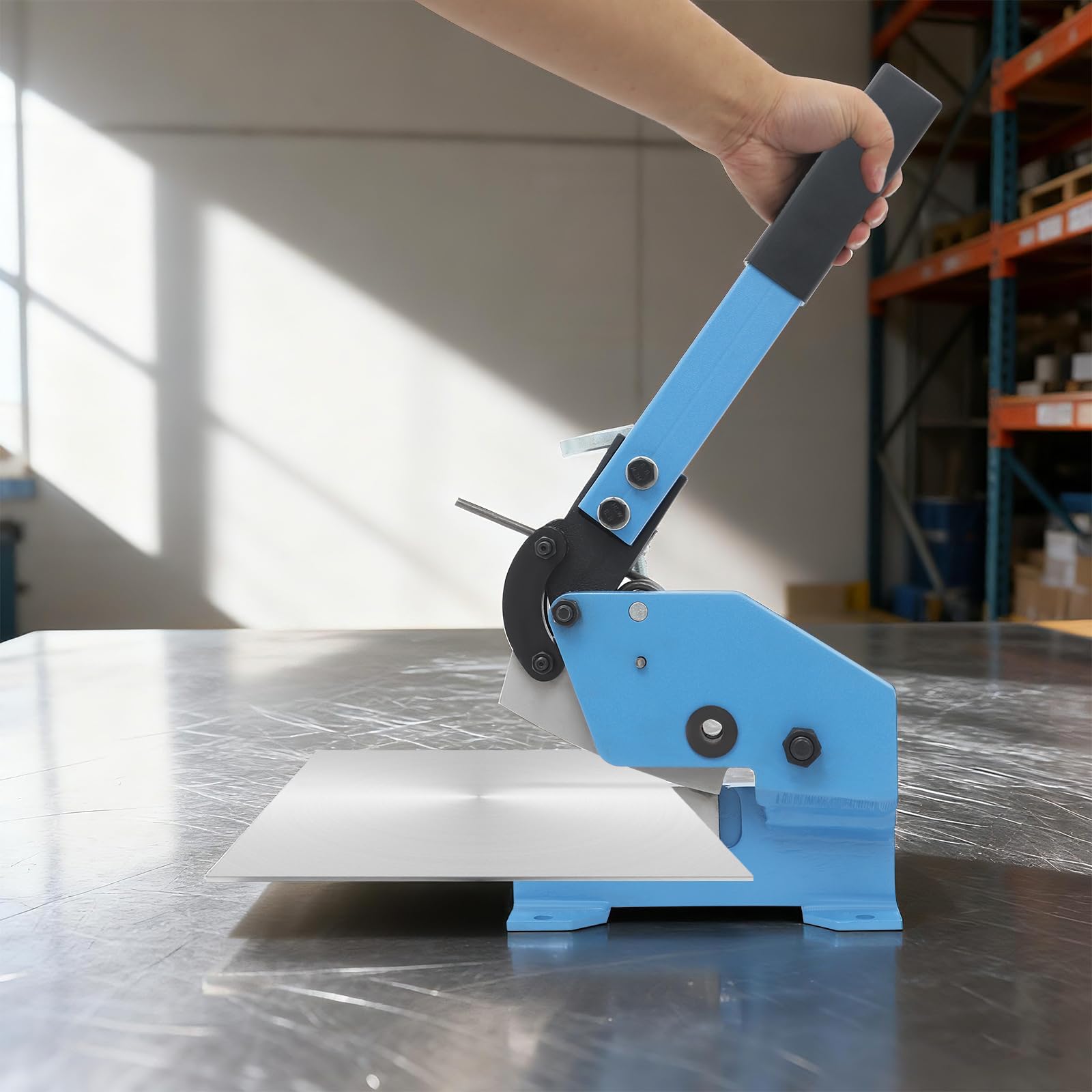 Nożyce dźwigniowe, nożyce do blachy, 125 mm | Precyzyjne cięcie Heavy Duty ręczna płyta płaska do cięcia blachy stalowej, stali płaskiej i prętowej