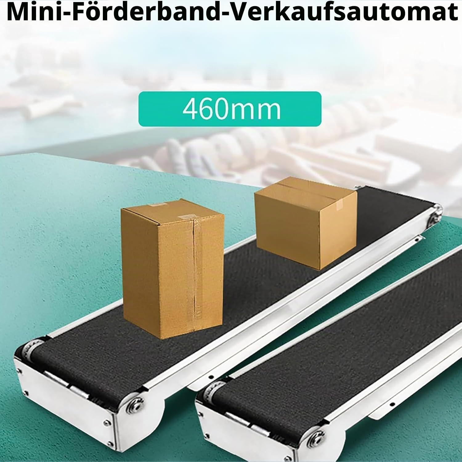 Elektrisches Förderband, 460 mm, kleines Förderband für Lebensmittelverarbeitung und Produktverpackung, Tragfähigkeit 5 kg