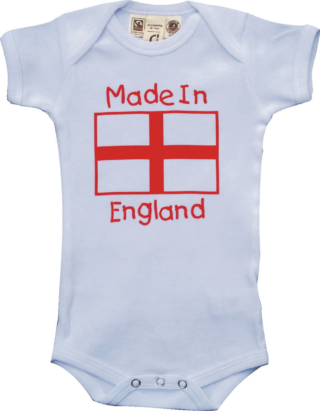 Senlak ENGLAND BABY GROW - MADE IN ENGLAND & ST GEORGE CROSS - ENGLAND BABY CLOTHING (6-12 Months)