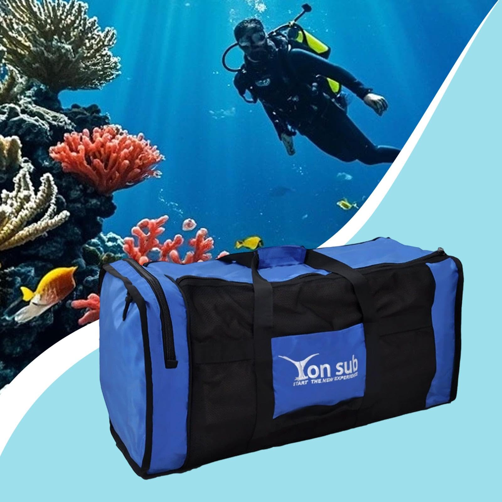 Scuba Diving Duffle Tauchrucksack Aus Nylon Polyester mit Mehreren Staufächern Und Tragegriffen für Schwimmzubehör für Strand Baden Segeln