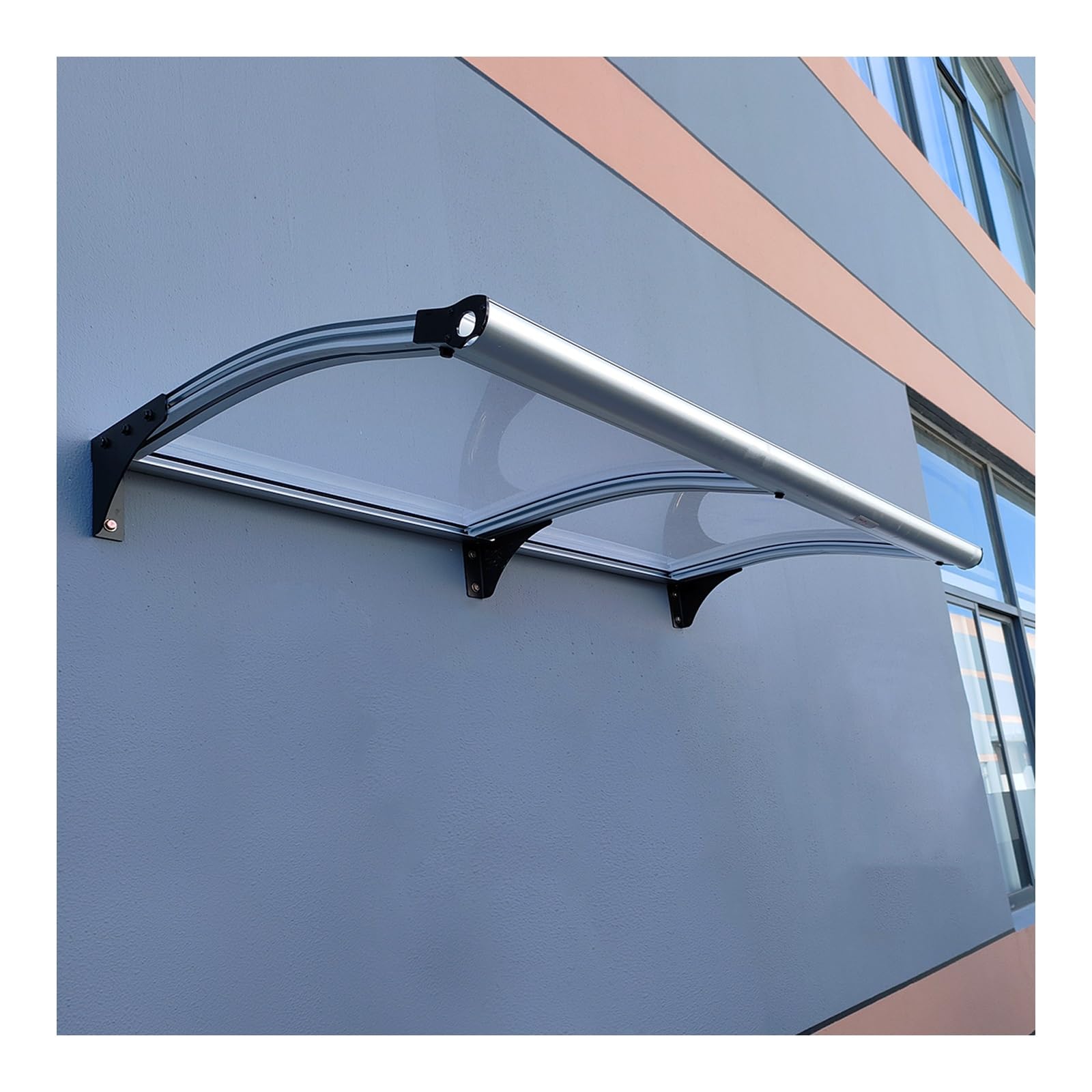 Auvent de porte avec protection UV et polycarbonate épais de 2,5 mm pour balcon