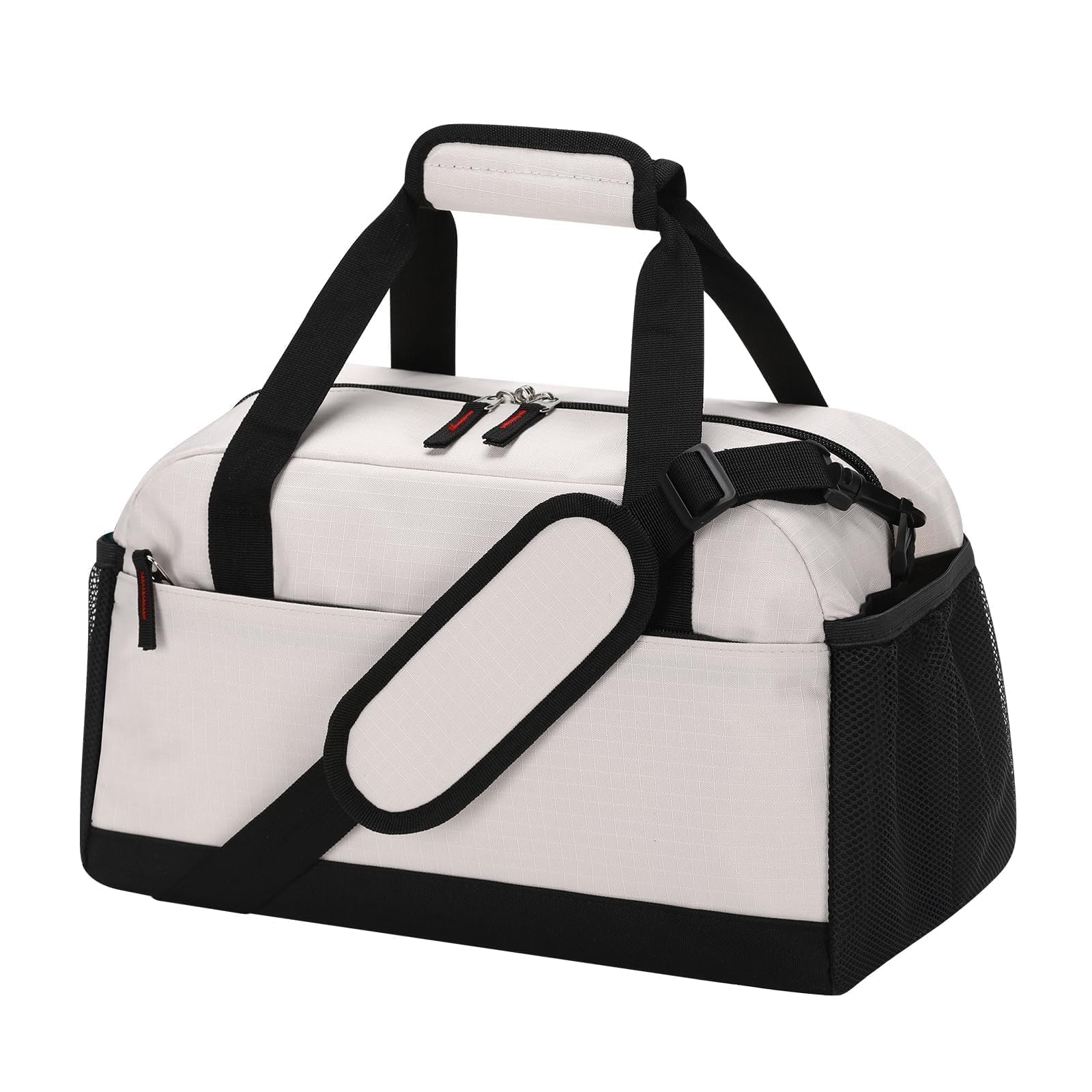 LONALIA Small Gym Bag with Wet Pocket - 14 inch Carry on Mini Duffle Bag Multi Pockets for Weekend Overnight Travel - Beige