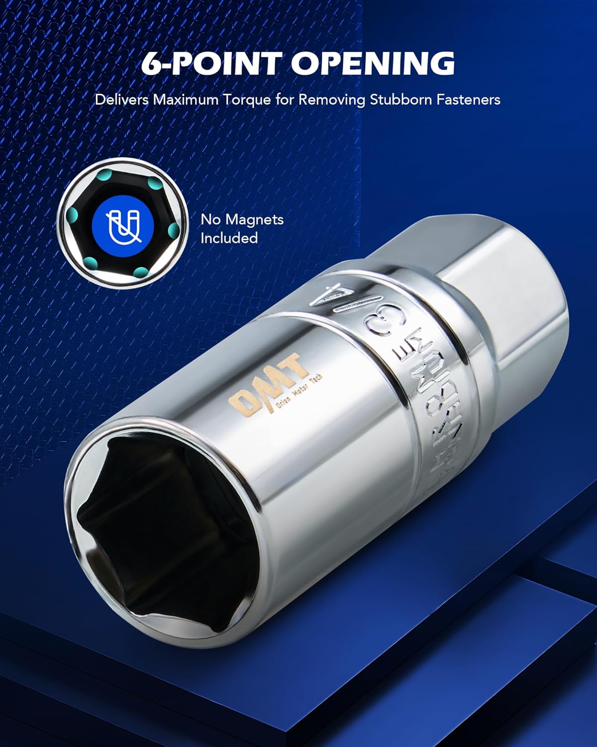 Orion Motor Tech 10pc 3/8 inch Drive Spark Plug Socket Set with 72 Tooth Click Torque Wrench, Magnetic Swivel Sockets, Universal Joint & Extension Bar, Cr-V Steel Magnetic Spark Plug Socket