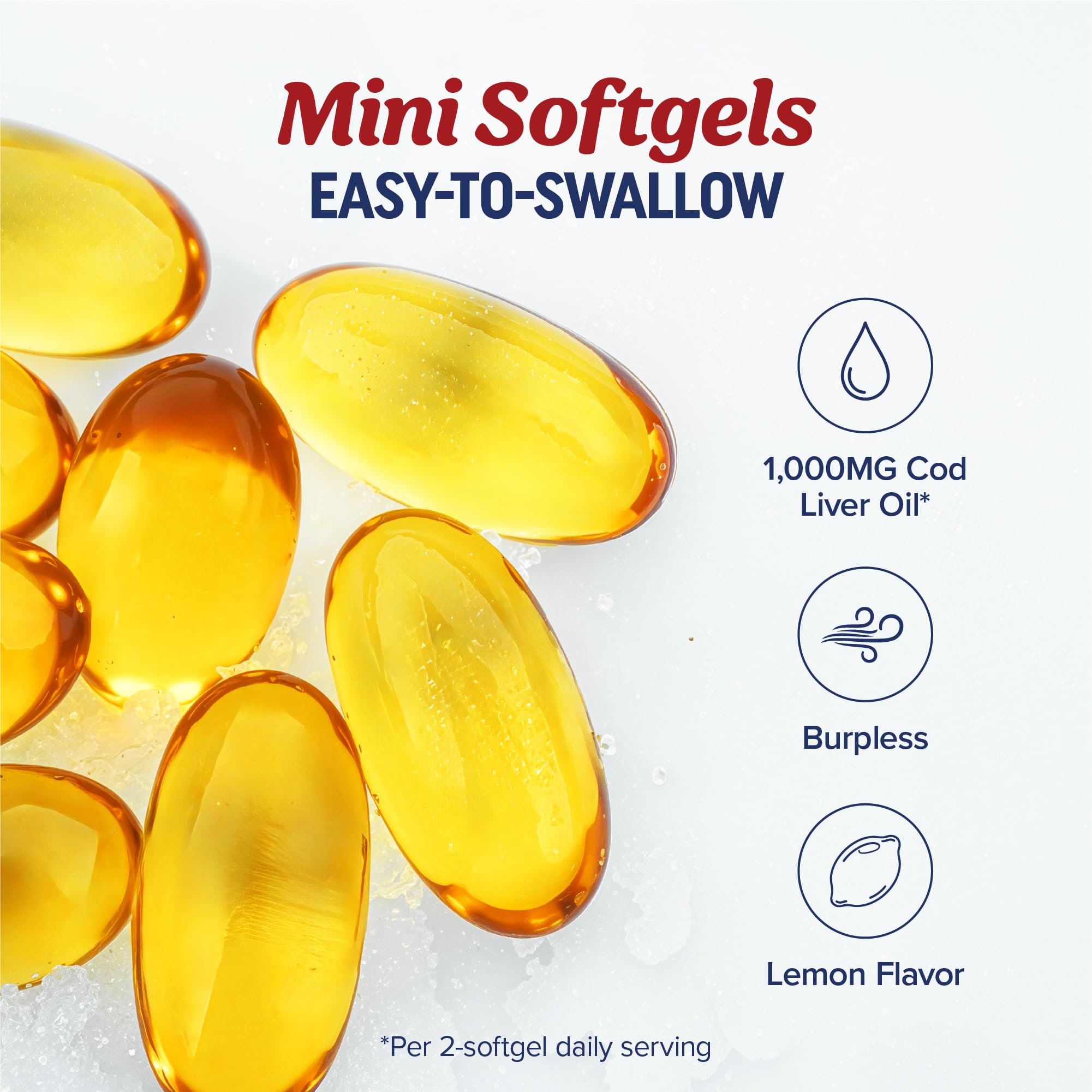Cod Liver Oil Softgels 1000MG, Omega 3 + VIT A & D3, Wild Caught, Icelandic — Amazon image 5