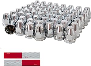 60Pcs Semi Trucks Lug Nut Covers Chrome, 33mm Lug Nut Covers ABS Plastic Anti-Rust