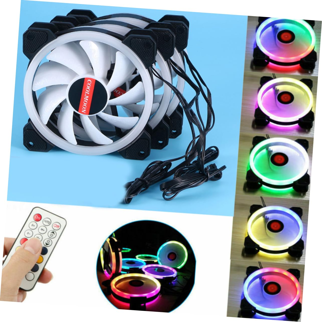 OSALADI Ventola per Case Pc Rgb Ventola per Cpu Silenziosa Ad Alto Flusso Ventole per Case Computer Rgb