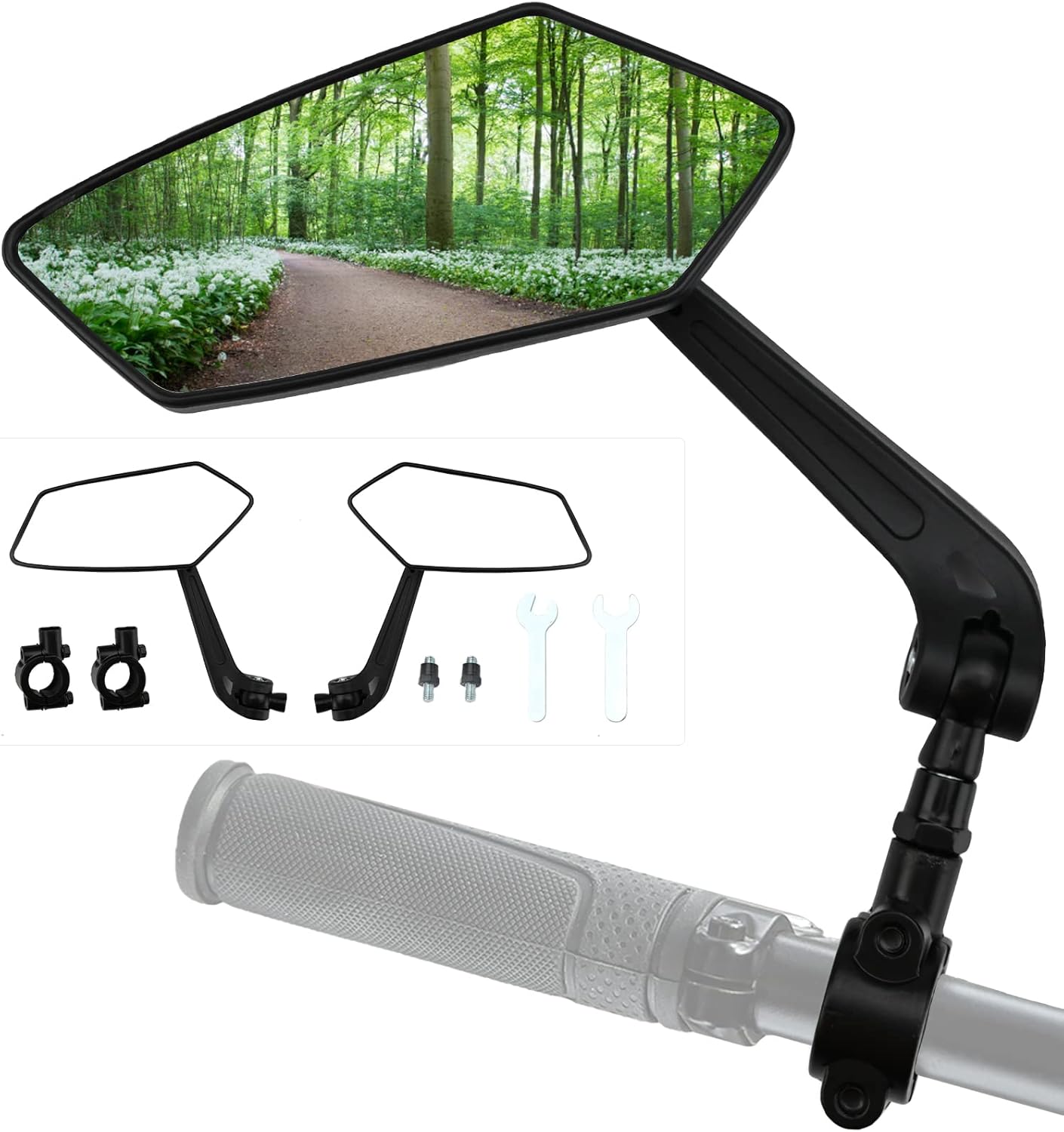 Guaksxi Bike Mirror, 2 Pcs HD Wide Angle Cycling Rear View Mirrors 360