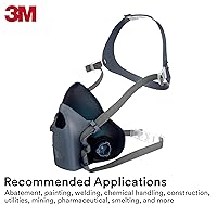 Vista 7 de 3M media máscara respiradora reusable 7500, protección respiratoria, M, 1