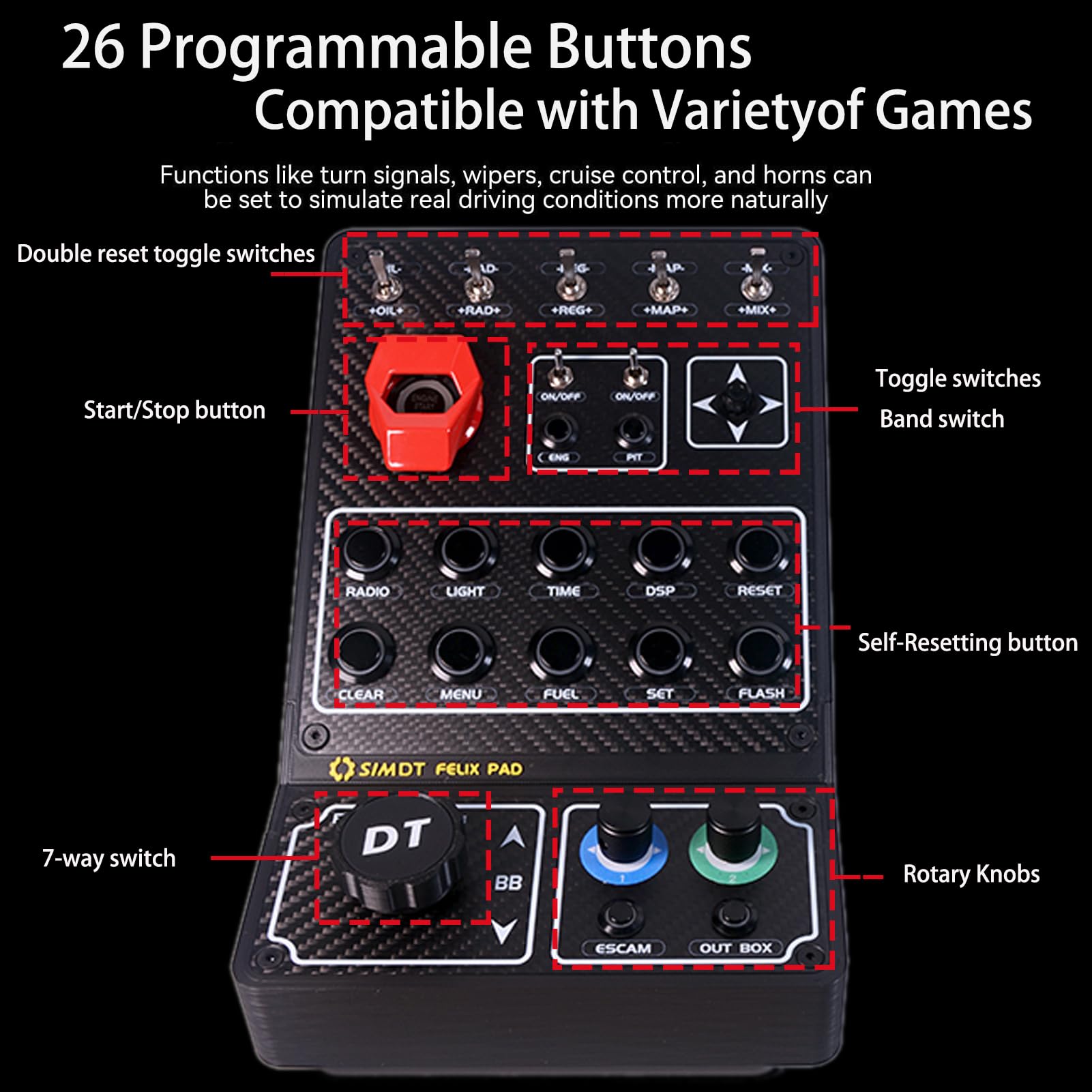 Amazon.com: Multi-function 26 Programmable Buttons USB Simulation