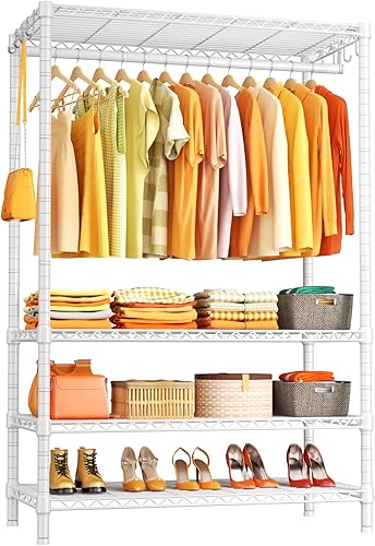 Ulif H4 Plus Perchero de ropa, perchero portátil de 4 niveles para ropa y vestidos para dormitorio y guardarropa, sistema de almacenamiento y