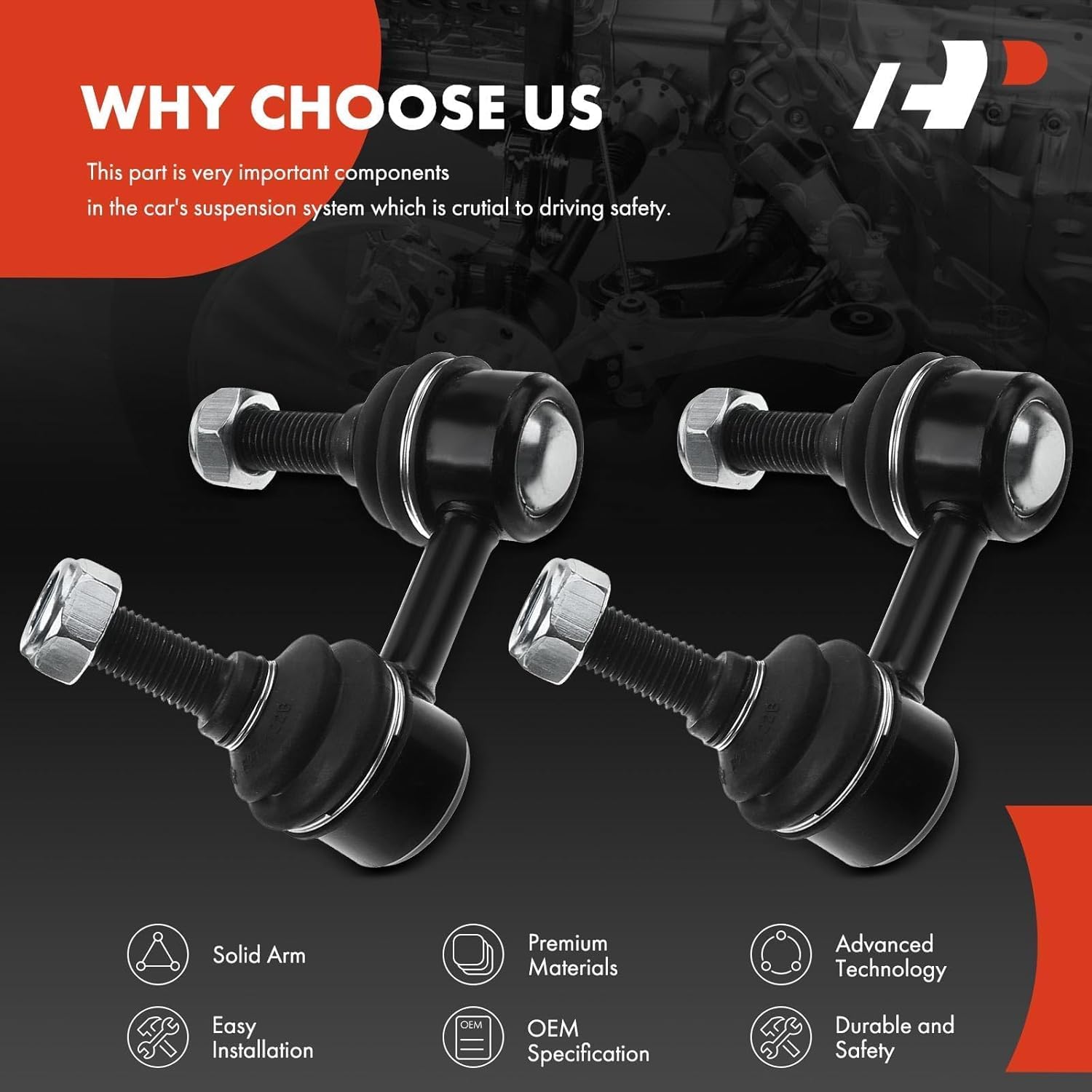 A-Premium 2 x Front Sway Bar Links Stabilizer Bar Links, Compatible with Nissan Frontier 2005-2019, Pathfinder 2005-2012, Xterra 2005-2015, Suzuki Equator 2009-2012