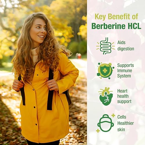 Miniatura 5 de Suplemento de berberina de 1500 mg  Berberina HCl de primera calidad 97% pureza Berberina más canela de Ceilán pura, berberina de alta potencia para