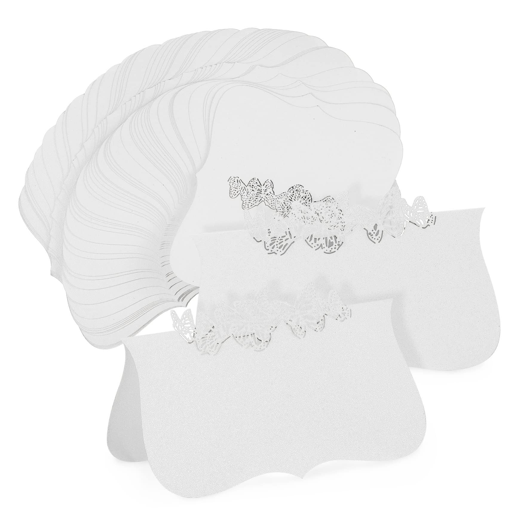 NUOBESTY 150stücke Tischkarten Mit Schmetterlingsdesign Beschriftbare Platzkarten Für Hochzeiten Partys Und Feierlichkeiten Und Karten Cremefarbenem