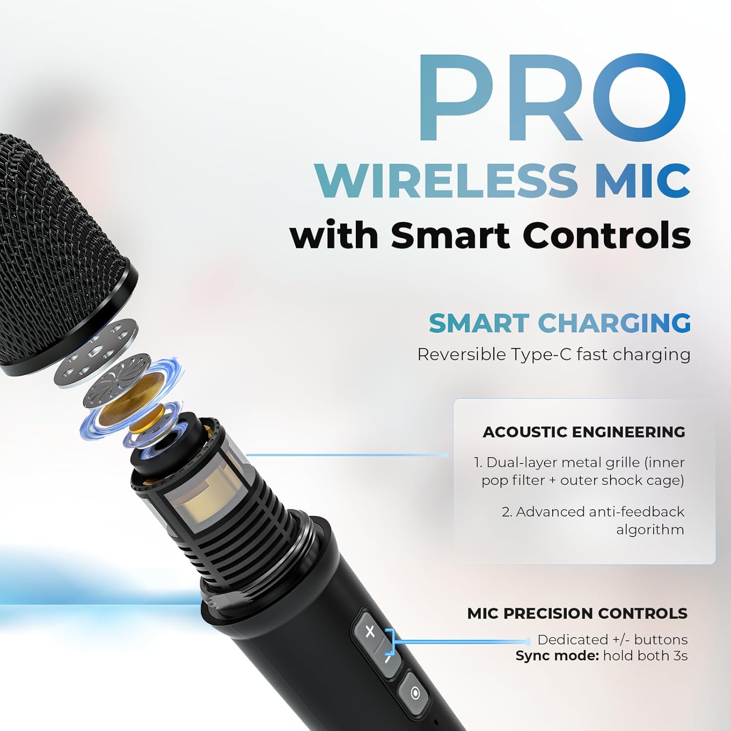 Portable Microphone & Bluetooth Microphone System with Speaker, WinBridge S90 30W Voice Amplifier PA System with 2 Wireless Handheld Mics for Teachers, Tour Guide, Clear Sound - Image 6