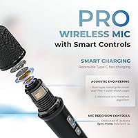 Vista 6 de WinBridge S90 - Micrófono portátil y sistema de micrófono Bluetooth con altavoz, amplificador de voz de 30 W, sistema PA con 2 micrófonos