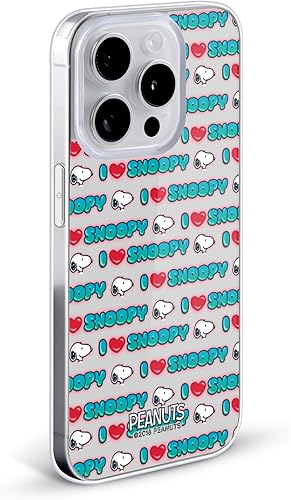 Miniatura 2 de Head Case Designs Officially Licensed Peanuts I Love Pattern Snoopy Boardwalk Airbrush Soft Gel Case Compatible with Apple iPhone 15