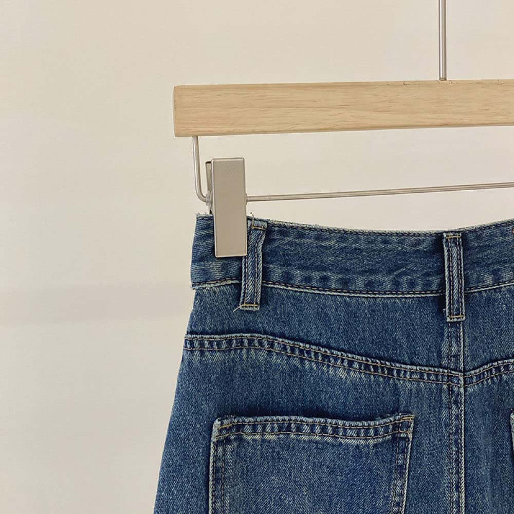 Röcke Für Damen,Damen-Maxirock Blau High Waist Schlitz Denim Gerader Rock Hüften Umwickelt Mit Taschenreißverschluss Vintage A-Linie Lässige Lange Röcke Für Mädchen Damen, Xs